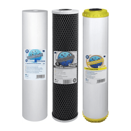 Aquafilter Set of 3 Replacement Filters Whole House Water Purifier Softener 20" Big Blue - GroAqua