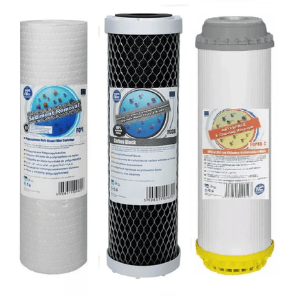 Aquafilter Set of 3 Replacement Purifier and Anti-Scale 10" - GroAqua