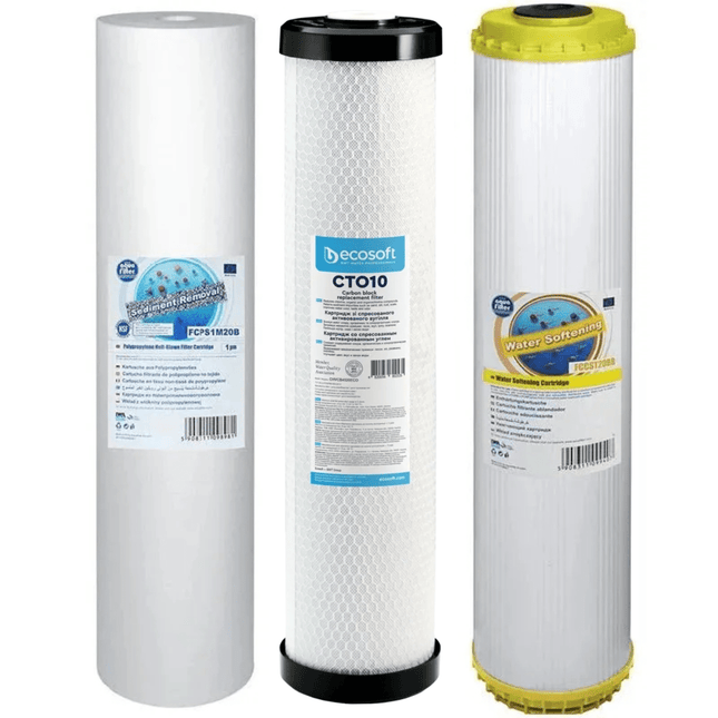 Big Blue 20" Replacement Cartridges Set FCPS5M20B CHVCB4520ECO FCCST20B - GroAqua