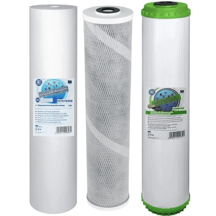 Chlorine Taste and Odour KDF HMA Big Blue 20" replacement cartridges set - GroAqua