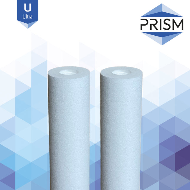 PRISM Ultra Spun High Efficient Polypropylene Filter 10" Spun Cartridge Prism 1 Micron DOE - Double Open Ended 