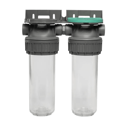 Ecosoft 3P Grey Duplex 10" filter housing, connection 3/4" - GroAqua