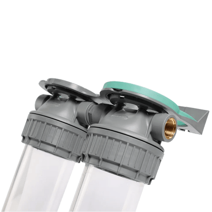 Ecosoft 3P Grey Duplex 10" filter housing, connection 3/4" - GroAqua