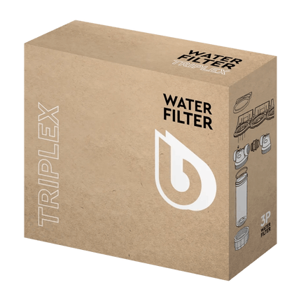 Ecosoft 3P Grey Triplex 10" filter housing with 1/2" Ports - GroAqua