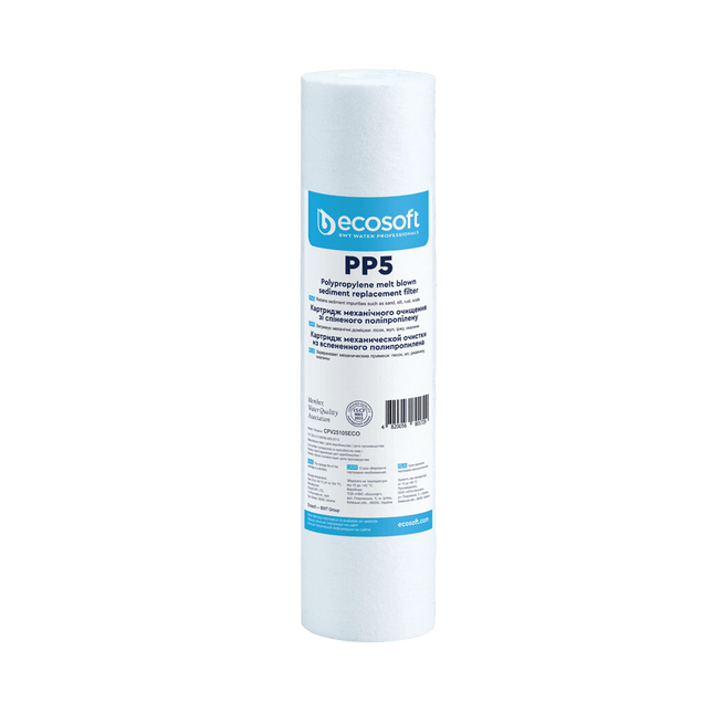 Ecosoft PP melt blown sediment filter, 2.5″×10″ Sediment Cartridge Ecosoft 1 Micron