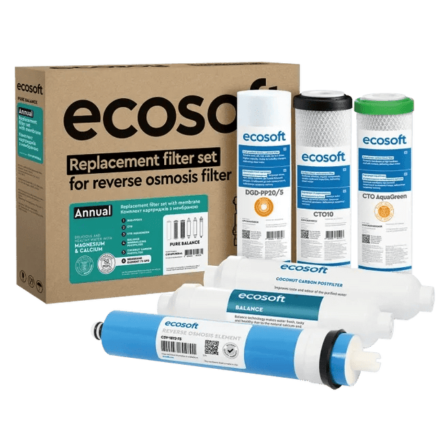 Ecosoft PURE Balance annual replacement filter set with membrane - GroAqua