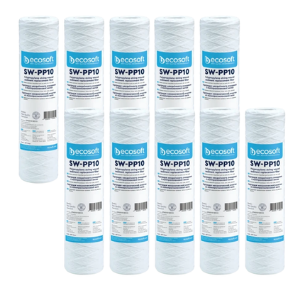 10pk Ecosoft CPN251010ECO 10 Micron Polypropylene String Cartridges 10"