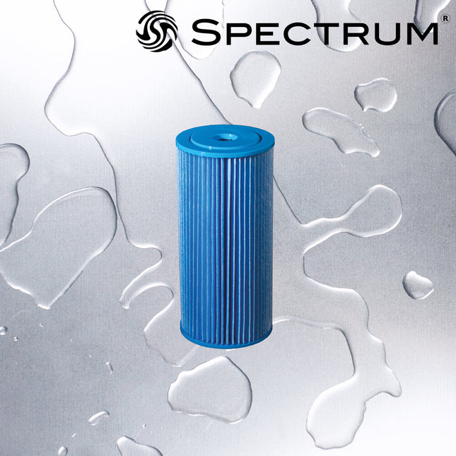 SPECTRUM Antimicrobial Economic Pleat² Polyester Filter 5µm 9 3/4" Large Diameter Sediment Cartridge Spectrum