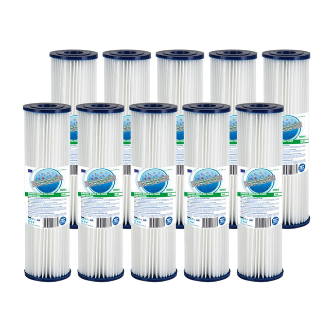 10pk Aquafilter FCCEL10 10 micron multi- use polyester fabric pleated sediment cartridge Sediment Cartridge Aquafilter