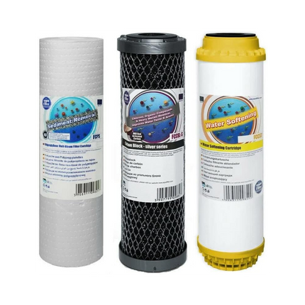 Aquafilter Set of 3 Replacement Filters Whole House Water Purifier Softener 10" Filter Set Aquafilter   