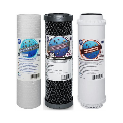 Aquafilter Set of 3 Replacement Filters Whole House Water Purifier Softener 10" Filter Set Aquafilter   