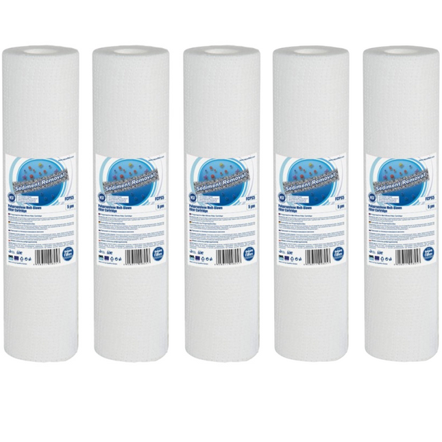 Aquafilter FCPS Melt-blown PP Sediment filter cartridge 5pk Cartridge Filter Aquafilter 1 Micron  