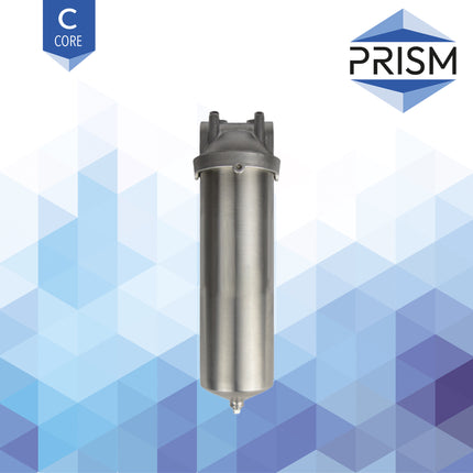 PRISM Core Stainless Steel Filter Housing 1 x 10" 1" Ports Stainless Steel Filter Housing Prism 1/2"  