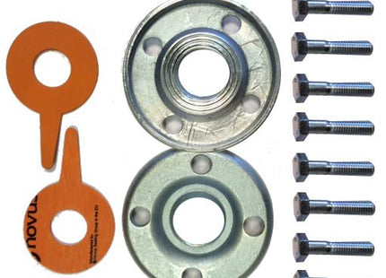 Lowara DN32 1 1/4" Galvanized Steel Round Counterflange Threaded Kit Flange Kit Lowara