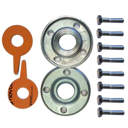Lowara DN32 1 1/4" Galvanized Steel Round Counterflange Threaded Kit Flange Kit Lowara