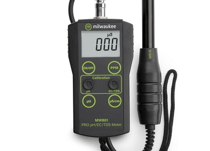 Milwaukee MW801 PRO 3-in-1 Low Range pH, EC, TDS Combo Meter with ATC Handheld Meter Milwaukee