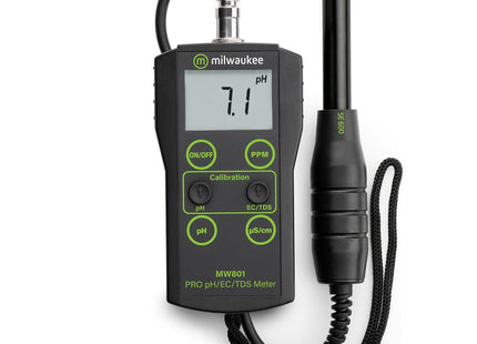 Milwaukee MW801 PRO 3-in-1 Low Range pH, EC, TDS Combo Meter with ATC Handheld Meter Milwaukee