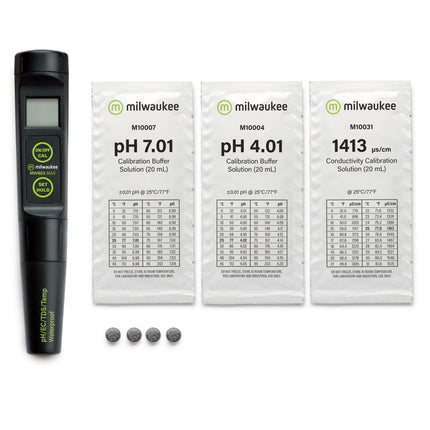 Milwaukee MW803 MAX Waterproof Low Range 4-in-1 pH / EC / TDS/Temp Tester with Replaceable Probe Handheld Meter Milwaukee