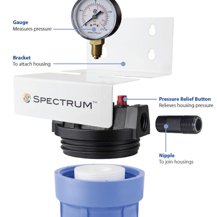 PENTAIR NO10 3G Clear Housing 3/4'' Integral Bracket with Pressure Release Filter Housing Pentair
