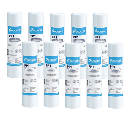 10pk Ecosoft PP melt blown sediment filter, 2.5″×10″, 5 micron Sediment Cartridge Ecosoft
