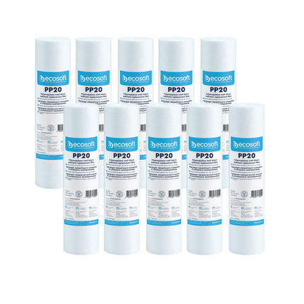 10pk Ecosoft PP melt blown sediment filter, 2.5″×10″, 5 micron Sediment Cartridge Ecosoft