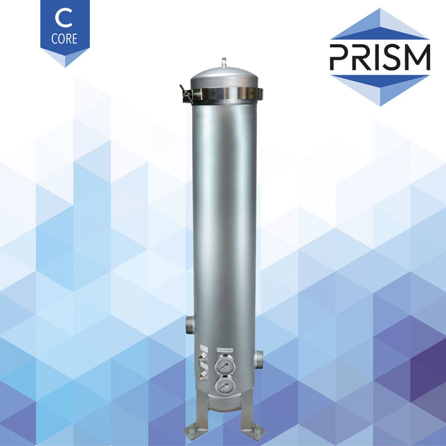 PRISM Core 7 X 30" Filter Housing Stainless Steel 2" with Gauge Ports Stainless Steel Filter Housing Prism