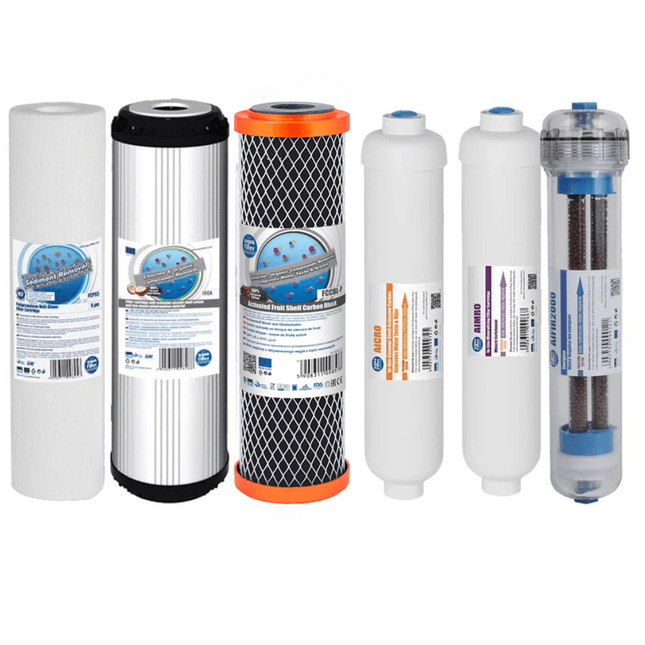 Replacement Filters for 7 Stage Reverse Osmosis (Quick Connections) - GroAqua