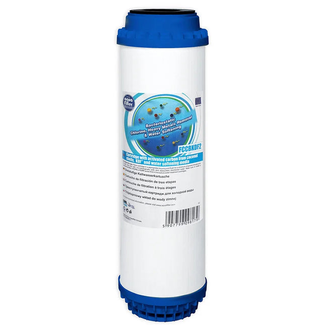 Aquafilter FCCBKDF2 10" Coconut shell GAC carbon cartridge with KDF and softening media Carbon Cartridge Aquafilter   
