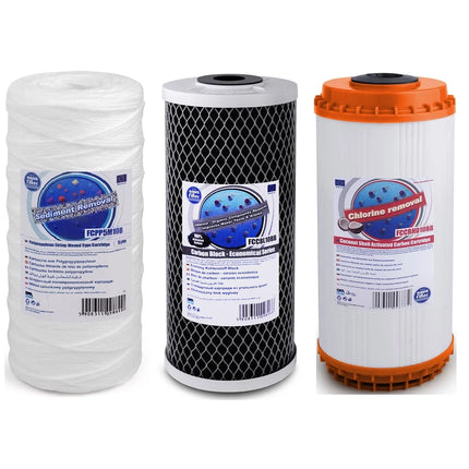 Aquafilter FCPP5M10B FCCBL10BB FCCBHD10BB Big Blue 10" replacement cartridges set Filter Set Aquafilter   