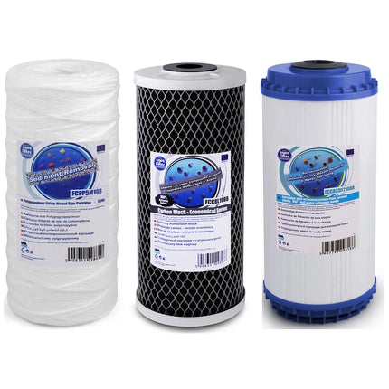 Aquafilter FCPP5M10B FCCBL10BB FCCBKDF210BB Big Blue 10" replacement cartridges set Filter Set Aquafilter   