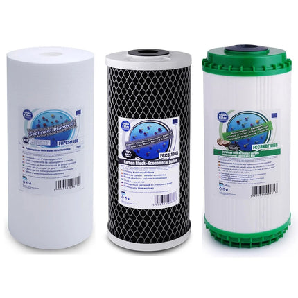 Aquafilter FCPS5M10B FCCBL10BB FCCBKDF10B Big Blue 10" replacement cartridges set Filter Set Aquafilter   