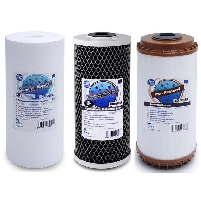 Aquafilter FCPS5M10B FCCBL10BB FCCFE10BB Big Blue 10" replacement cartridges set Filter Set Aquafilter   