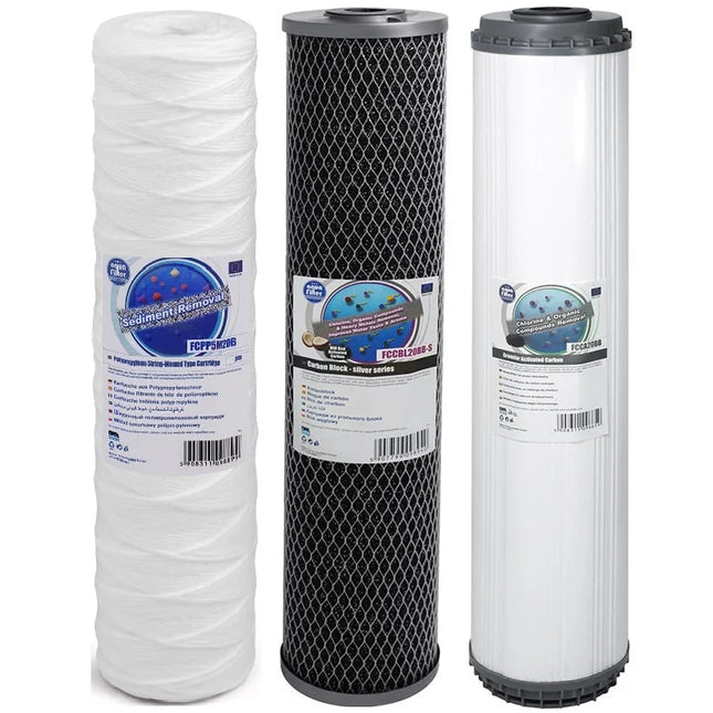 Aquafilter FCPP5M20B FCCBL20BB-S FCCA20B Big Blue 20" replacement cartridges set Filter Set Aquafilter   