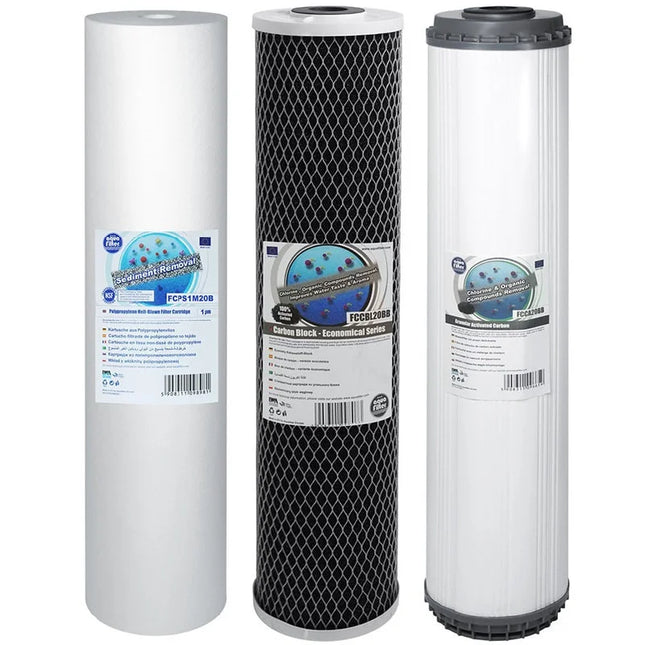Aquafilter FCPS5M20B FCCBL20BB FCCA20B Big Blue 20" replacement cartridges set Filter Set Aquafilter   