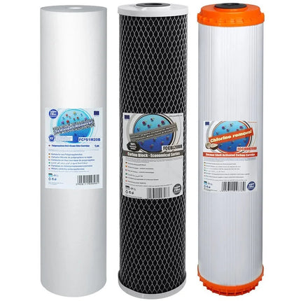 Aquafilter FCPS5M20B FCCBL20BB FCCBHD20BB Big Blue 20" replacement cartridges set Filter Set Aquafilter   