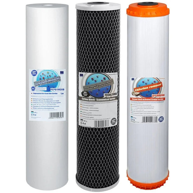 Aquafilter FCPS5M20B FCCBL20BB FCCBHD20BB Big Blue 20" replacement cartridges set Filter Set Aquafilter   