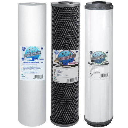 Aquafilter FCPS5M20B FCCBL20BB-S FCCA20B Big Blue 20" replacement cartridges set Filter Set Aquafilter   