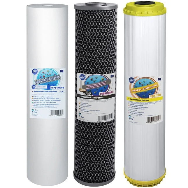 Aquafilter FCPS5M20B FCCBL20BB-S FCCST20B Big Blue 20" replacement cartridges set Filter Set Aquafilter   