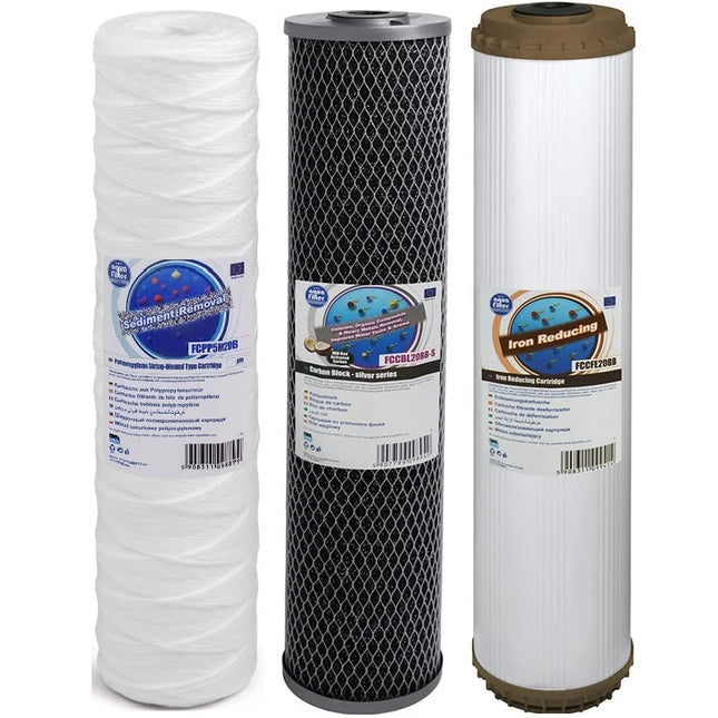 Aquafilter FCPP5M20B FCCBL20BB-S FCCFE20B Big Blue 20" replacement cartridges set Filter Set Aquafilter   