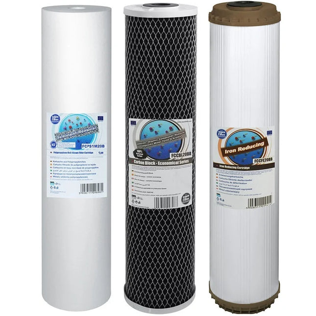 Aquafilter FCPS5M20B FCCBL20BB FCCFE20B Big Blue 20" replacement cartridges set Filter Set Aquafilter   
