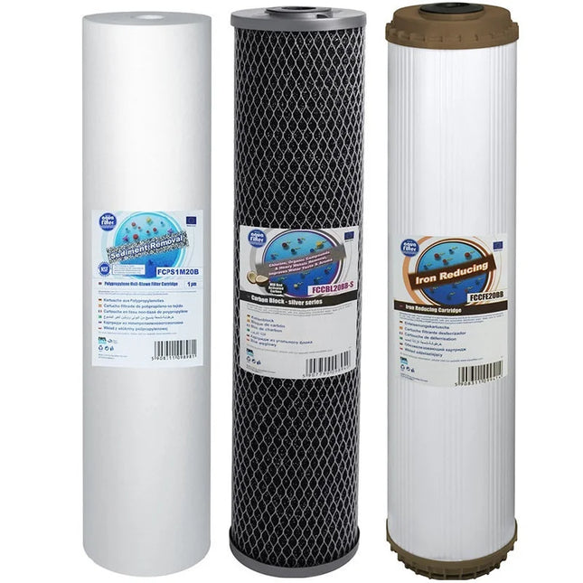 Aquafilter FCPS5M20B FCCBL20BB-S FCCFE20B Big Blue 20" replacement cartridges set Filter Set Aquafilter   