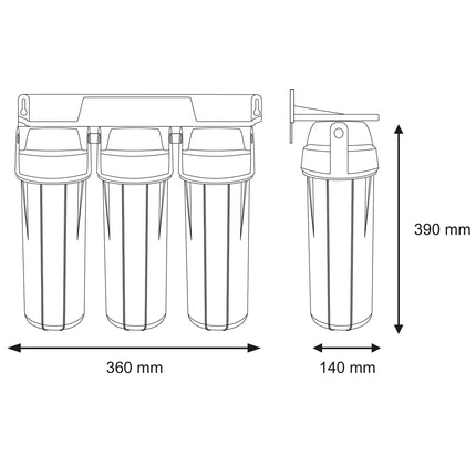 Aquafilter filter housing FHPRN12-B-TRIPLE 1/2" BSP Filter Housing Aquafilter