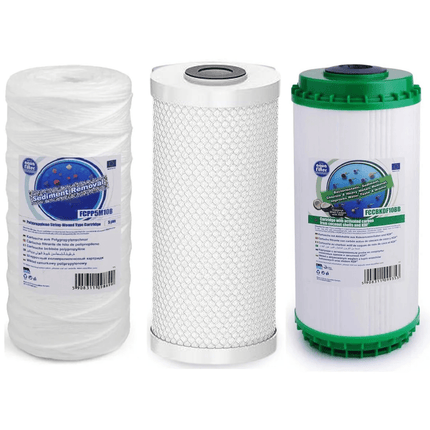 Set of 3 Big Blue 10" heavy metal reduction eplacement cartridges set - GroAqua
