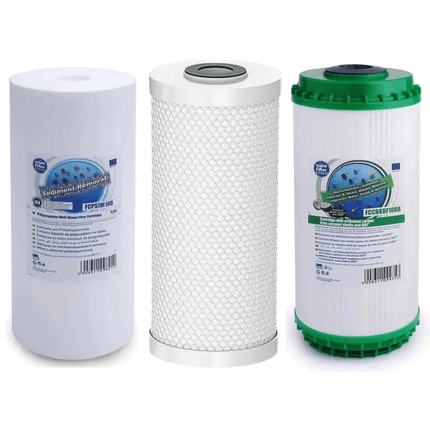 Set of 3 Big Blue 10" heavy metal reduction replacement cartridges set - GroAqua