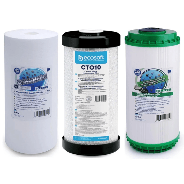 Set of 3 Big Blue 10" Heavy Metal Removal replacement cartridges set - GroAqua
