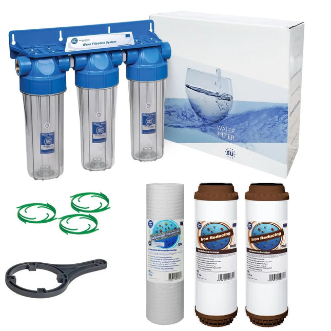Stage 10" Water purifier and iron reducing filter kit 3/4" - GroAqua