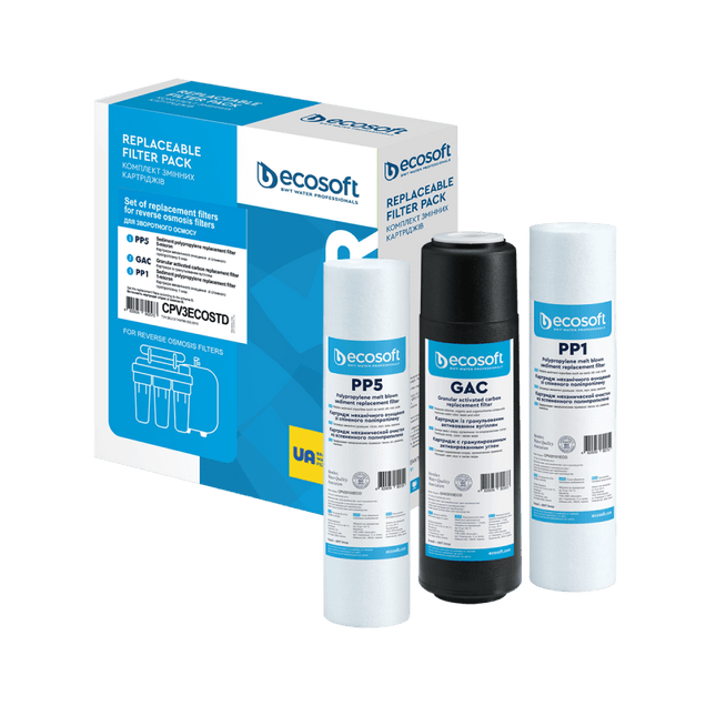 Standard set of 3 replacement filter Filter Set Ecosoft