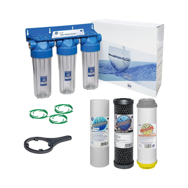 Aquafilter Aquafilter 3 Stage 10" Water Purifier and de-chlorinator Filters 1/2" Undersink Filter System Aquafilter   