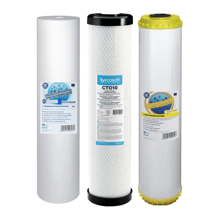 Water Softening & Chlorine Reduction Cartridges Set - Big Blue 20 - GroAqua