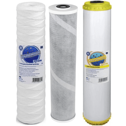 Water Softening, Taste and Odour Big Blue 20" replacement cartridges set - GroAqua